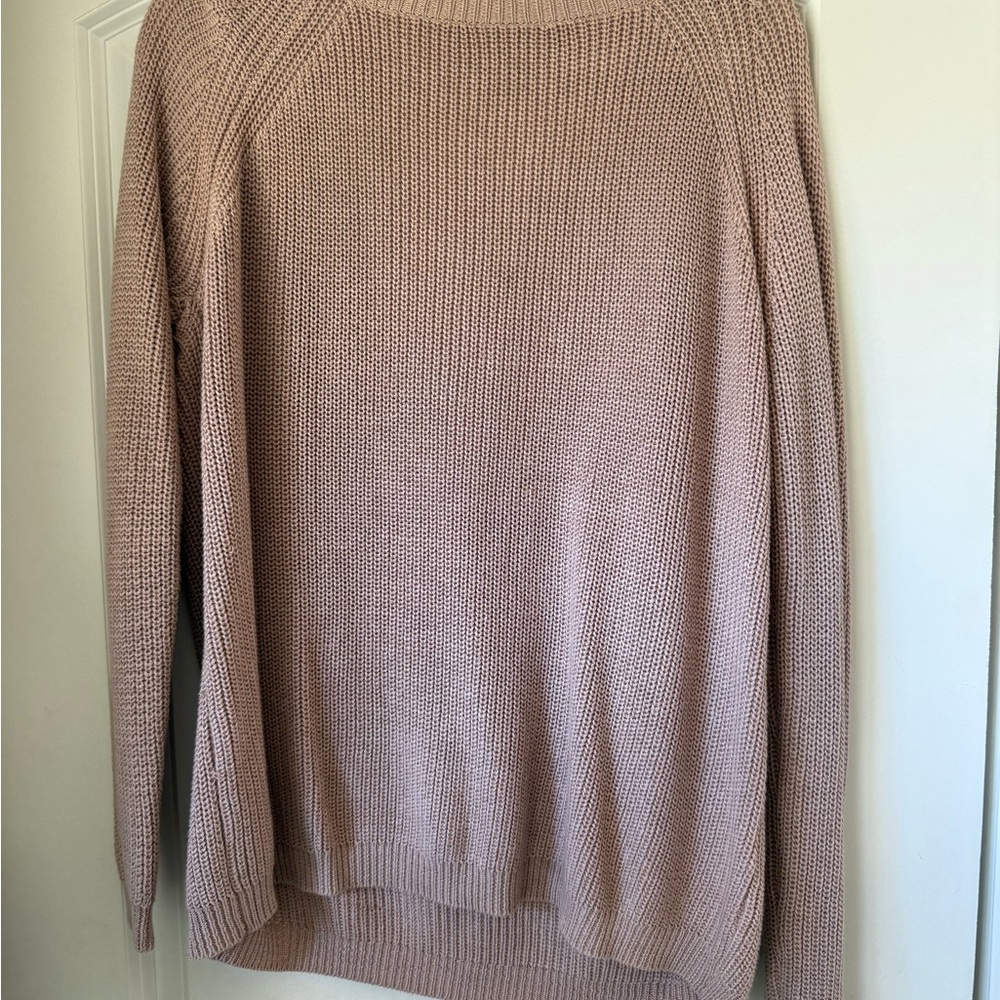Women's Lightweight Ribbed Knit Sweater - Blush